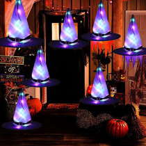 Light up Witch Hat Lighted Witch Hats Caps Halloween Decorations for Halloween Party Decor Cosplay Costume Accessory Generic