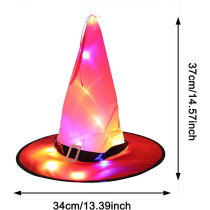Witch Hat Halloween Decorations Glowing Witch Cap Hat Lighted for Halloween Party Decor Cosplay Costume Accessory Generic