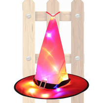 Witch Hat Halloween Decorations Glowing Witch Cap Hat Lighted for Halloween Party Decor Cosplay Costume Accessory Generic