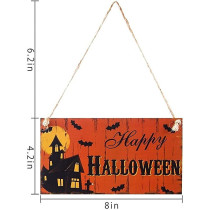 Brain Giggles Halloween Door Hanging Welcome Sign Happy Halloween Wooden Plaque Board Sign