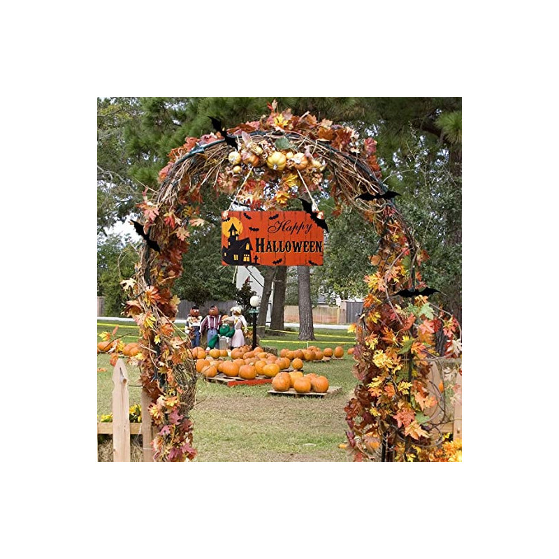 Brain Giggles Halloween Door Hanging Welcome Sign Happy Halloween Wooden Plaque Board Sign