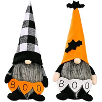 Brain Giggles Halloween Doll Halloween Gnomes Plush Faceless Doll with Checkered Black and White hat