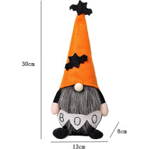 Brain Giggles Halloween Doll Halloween Gnomes Plush Faceless Doll with orange hat