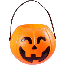 Brain Giggles Halloween Pumpkin Jack O Lantern Candy Bucket 17cm Trick or Treat Bucket and Halloween Decorations