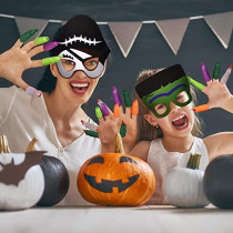 BrainGiggles Halloween Mask Set with Witch Nails 60 Pieces 