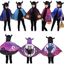 Brain Giggles Halloween Kids Cape with Devil Horns Witch 