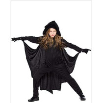 JADE Kids Halloween Costume Black Bat Wings Hooded Cape Costume with Gloves for Boys & Girl Bat Costume for Halloween