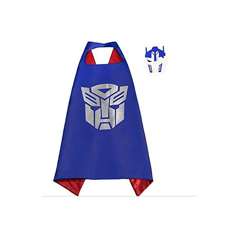 JADE Transformer Superhero Cape Costume set with Mask for Halloween Brithday Party Dressup Role Play blue