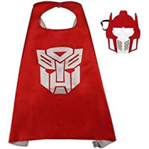 JADE Transformer Superhero Cape Costume set with Mask for Halloween Brithday Party Dressup Role Play Red