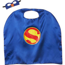 JADE Superman Satin Cape Costume Set with Mask Multi Color