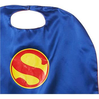 JADE Superman Satin Cape Costume Set with Mask Multi Color
