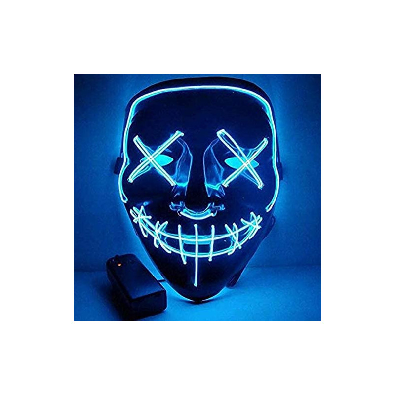 JADE Halloween Mask LED Light up Purge Mask for Halloween Party Halloween Mask with Blue Lights MASK FOR Kids and Adults