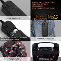 JADE Halloween Mask LED Light up Purge Mask for Halloween Party Halloween Mask with Blue Lights MASK FOR Kids and Adults