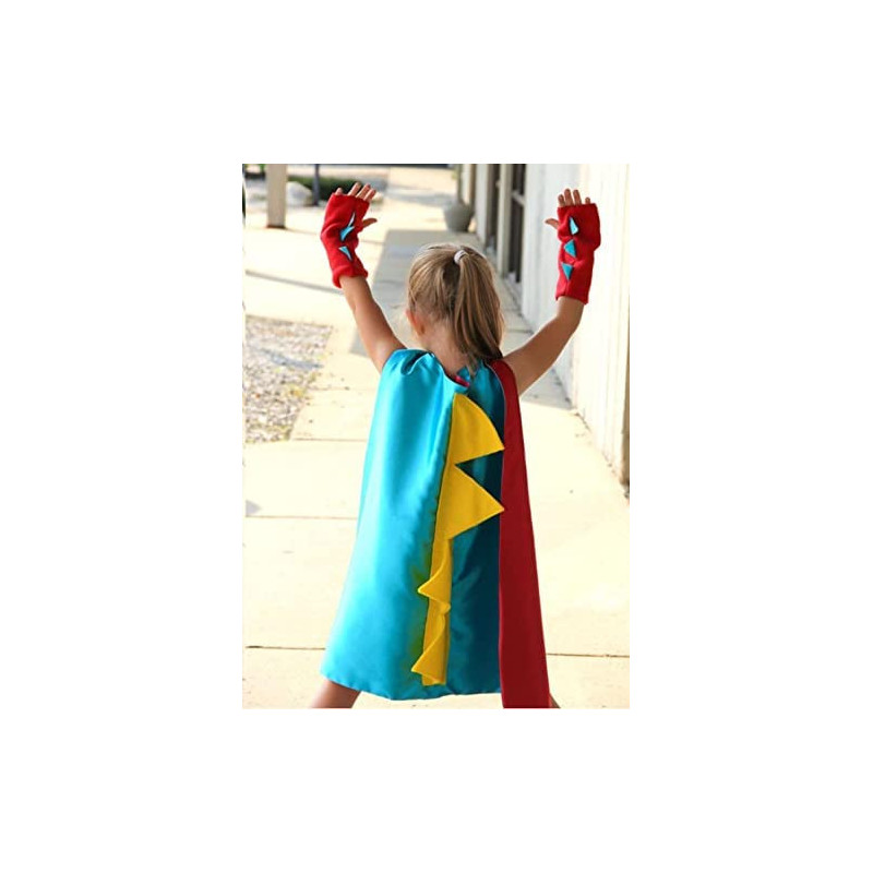 BrainGiggles Dinosaur Cloak Light Blue & Yellow