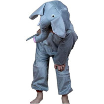 Jade Elephant Costume For Boys And Girls Elephant Jumpsuit Costume For KidS Party Animal Bodysuit Cosplay Costume Medium Grey