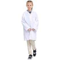 Brain Giggles White Lab Coat for kids Scientist Costume Doctor Coat or Halloween Costume for kids