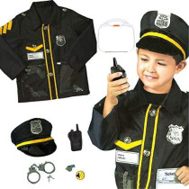 Brain Giggles Police Office Costume Professional Costume Set for Kids Cosplay Halloween Costume for kids
 