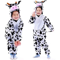 Jade Cow Costume For Kids Animal Costume For Boys And Girls Cow Jumpsuit Costume For Kids Party Medium Multi ColorBrand JADE