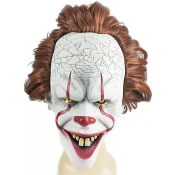Brain Giggles Full Face Scary Mask Halloween Costume Creepy Mask Pennywise Clown Mask Horror Movie Joker Mask for Halloween