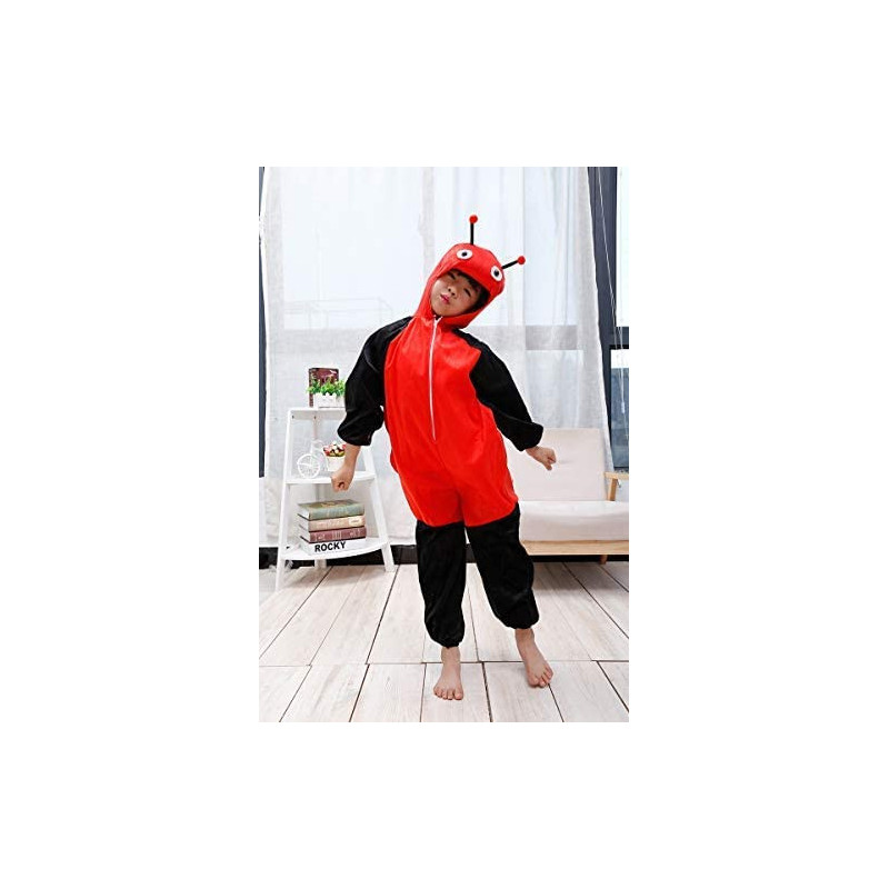 JADE Lady Beetle Costume for Girls Medium Lady Beetle Jumpsuit Costume for kids party bugs Bodysuit cosplay costume