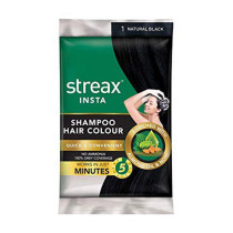 Streax Insta Shampoo Hair Colour 25 Ml Natural Black Sachet