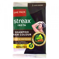 Streax Insta Shampoo Hair Colour 25 Ml Dark Brown Sachet