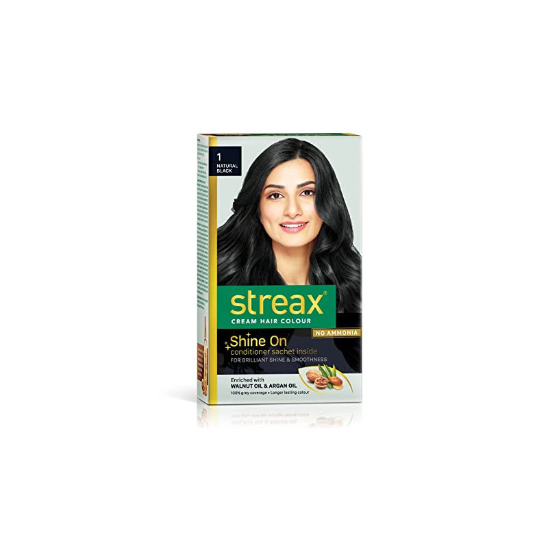 Streax Cream Hair Color Natural Black 1