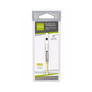 Qvs Slant Tip Tweezer Gold...