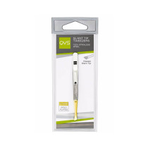 Qvs Slant Tip Tweezer Gold Plated