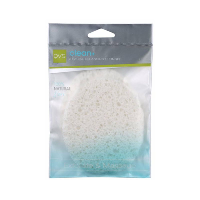Qvs 2 Natural Cellulose Facial Cleansing Sponges Small