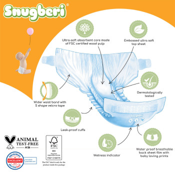 Snugberi Diaper Size 4 Large 7 12 Kg Mega Pack 60 S