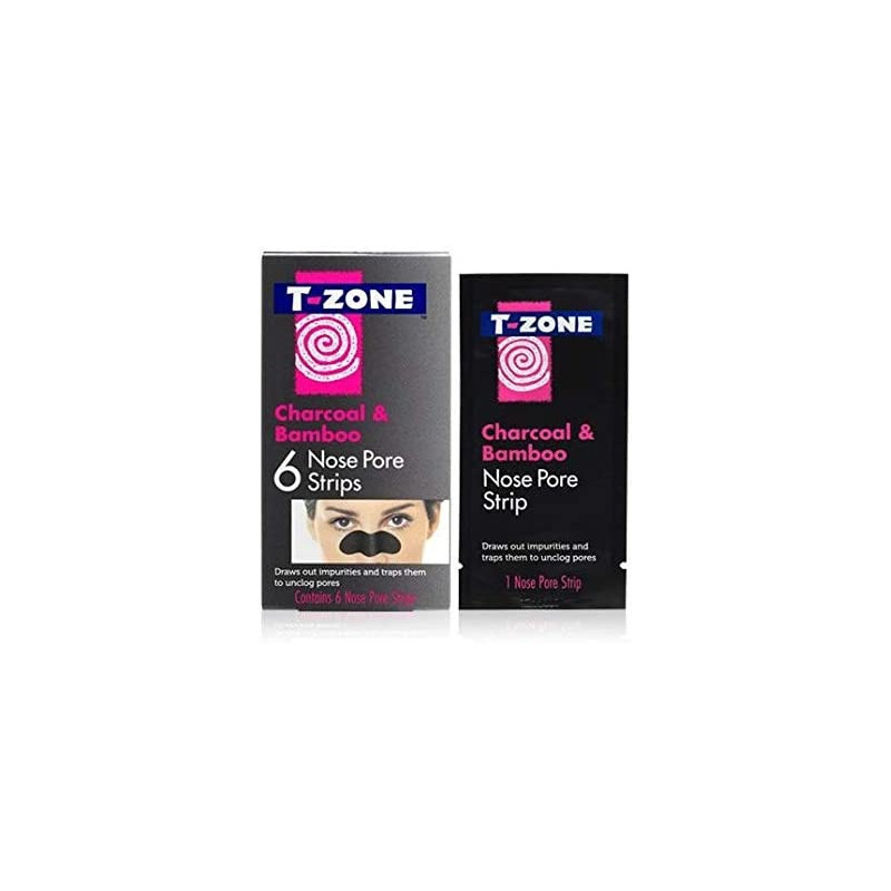 T Zone Charcoal And Bamboo Nose Pore 6 Strips