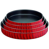 Tefal J1326982 Les Specialistes Oven Dish Set Kebbe 28,30,34,38 Cm , Red, Aluminum