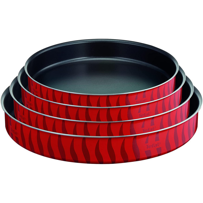 Tefal J1326982 Les Specialistes Oven Dish Set Kebbe 28,30,34,38 Cm , Red, Aluminum