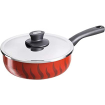TEFAL Tempo Flame 24 cm Saute Pan With Lid, Red, Aluminium, C5483282