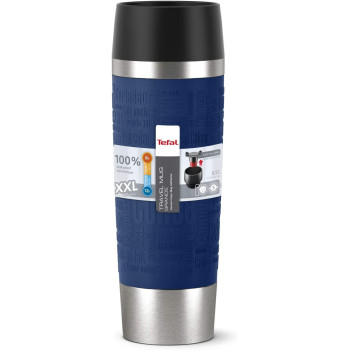 TEFAL 0.36 Litre Travel Mug , Blue, Stainless Steel Plastic, K3082114