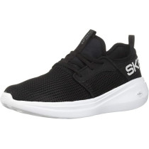 Skechers Women's Go Run Fast Valor Sneaker, Black White, 6.5