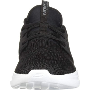 Skechers Women's Go Run Fast Valor Sneaker, Black White, 6.5