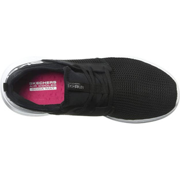 Skechers Women's Go Run Fast Valor Sneaker, Black White, 6.5