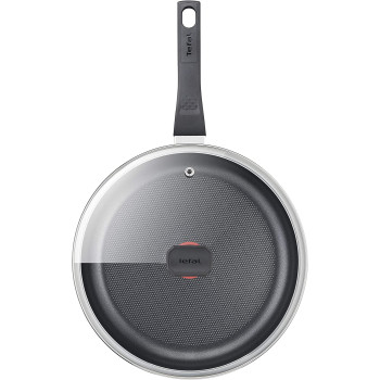 Tefal B55532 Easy Cook & Clean Saute Pan 24 cm with Glass Lid Non Stick Coating Safe Thermal Signal Stable Base, Gentle Cooking Black