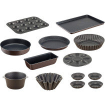 Tefal J5549702 Perfect Bake Non Stick Cake Mold, 26 Cm, Brown, Aluminum