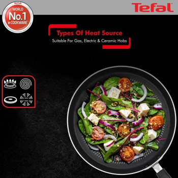 TEFAL Delicia Non Stick 26 cm Tawa Frying Pan, Black, Aluminium, B1548684