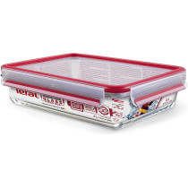 TEFAL Masterseal Food Keeper 2 Litre Food Storage Container, Red Clear,Glass, K3010112