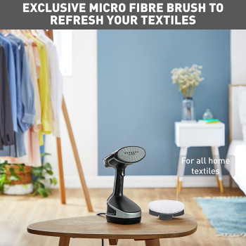 Tefal Handheld Clothes Steamer, Powerful 90G Min Steam Boost, Ready To Use In 25 Seconds, Black And Silver, Dt8250, Black & Silver