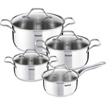 TEFAL Intuiton 5 Pcs Induction Pots and Pan Set, Stainless Steel, A702S885