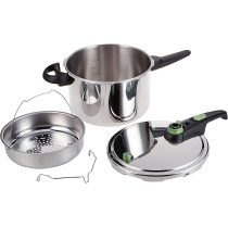 TEFAL Sensor Induction 8 Litre Pressure Cooker Pot, Stainless Steel, P2051444