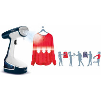 Tefal DR8085 Access Steam Handheld Garment Steamer, Travel Portable, 1500 Watt, White Blue