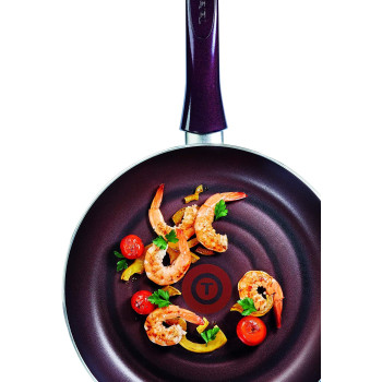 TEFAL Pleasure Non stick 28 cm Fry Pan, Burgundy, Aluminum, D5020662