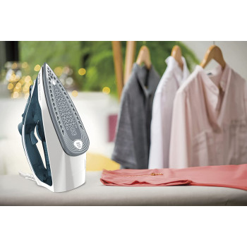 Tefal Express Steam 270 ml Steam Iron, 2400 Watts, Blue White, Cerilium Plastic, FV2831M0 Min 1 year manufacturer warranty