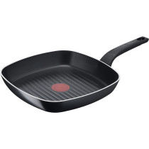 Tefal B55540 Easy Cook and Clean Grill Pan 26 x 26 cm Non Stick Coating Safe Thermal Signal Stable Base Ideal Shape Healthy Cooking Black